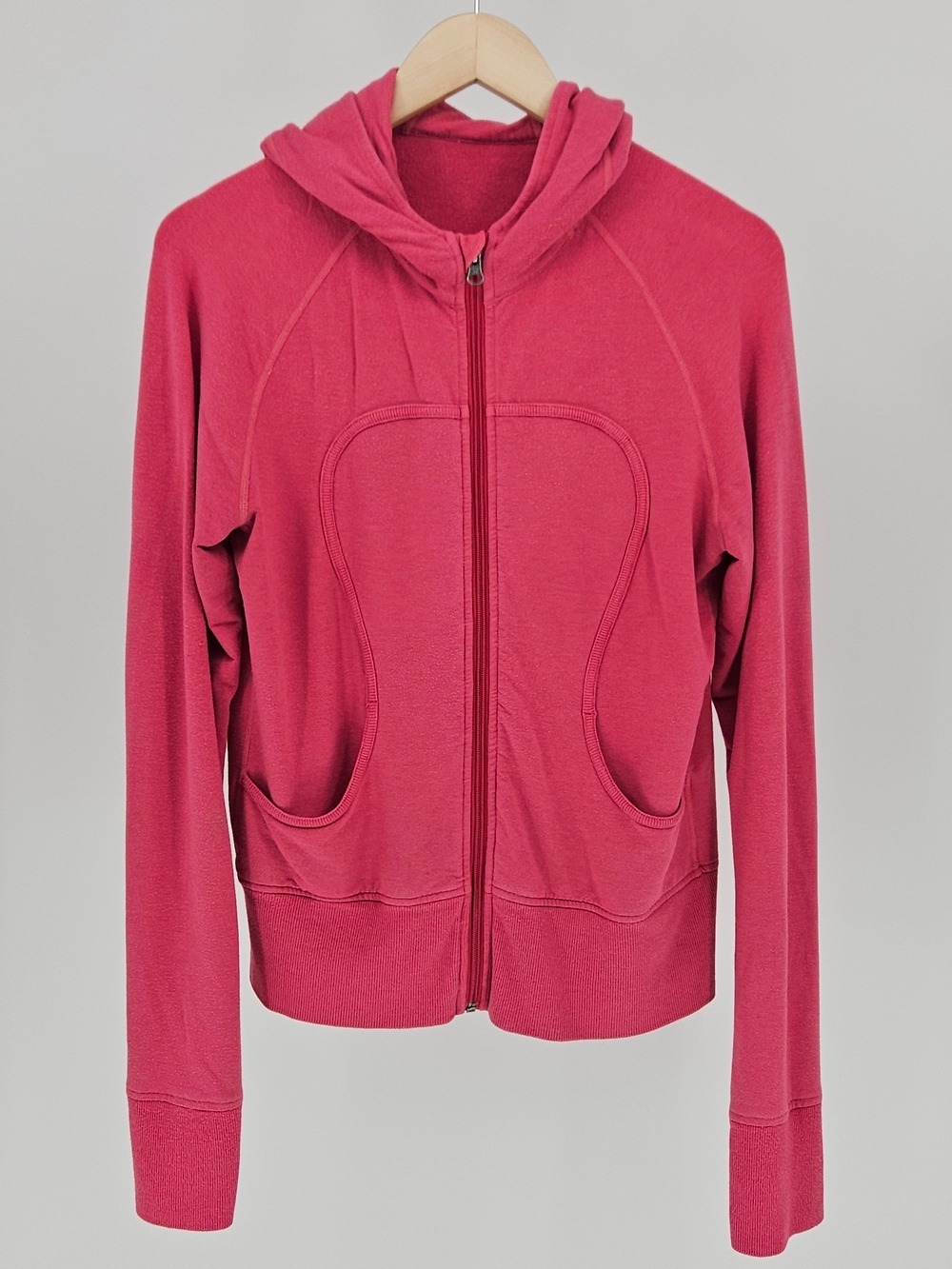 Lululemon Vintage Classic Scuba Hoodie Full Zip French Terry Pink Magenta Size 8